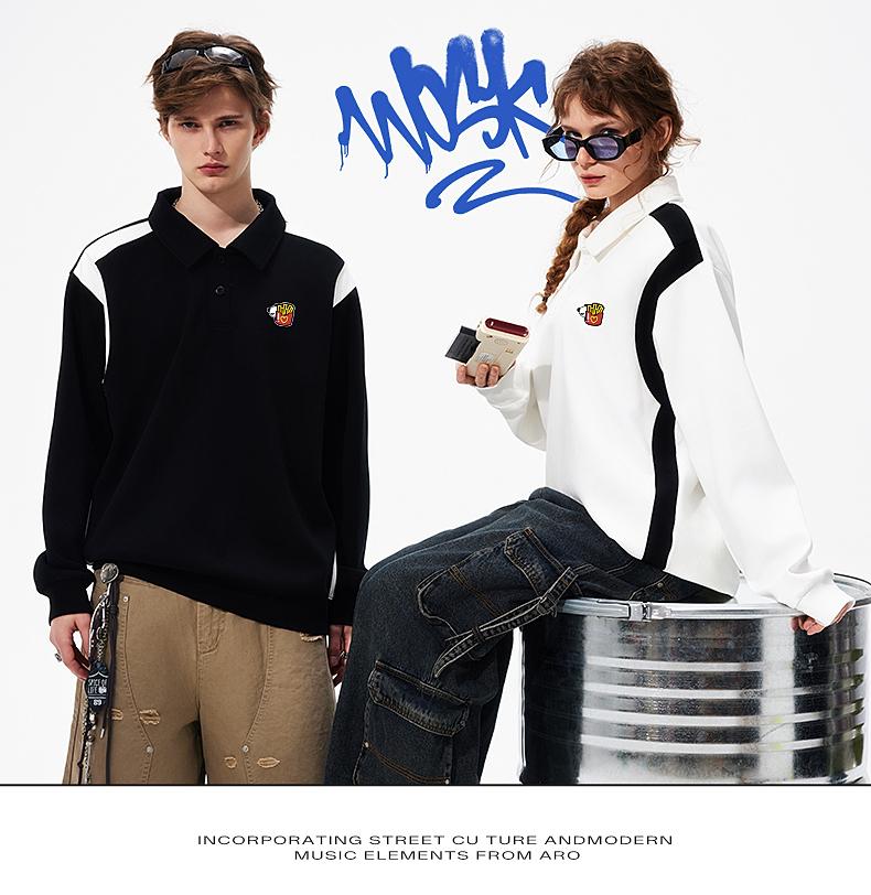 Hello Hipanda, breathable and comfortable American casual collared sweatshirt