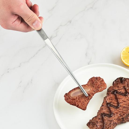 Kitchen Tweezers Extra-Long Stainless Steel Cooking Tongs Fine Tweezer for Grilling