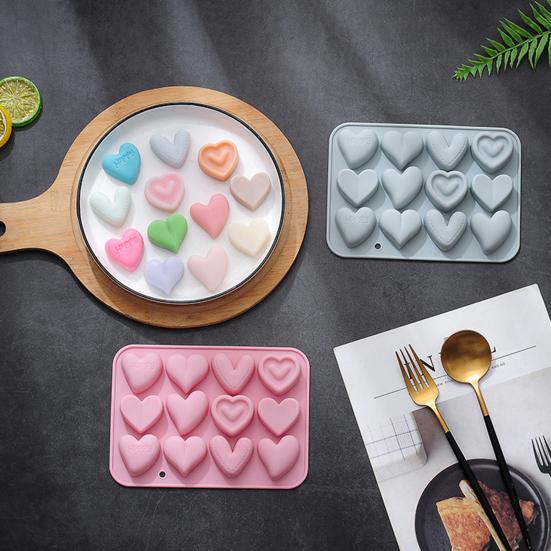 Силиконовые формы, 12 звеньев, 6 различных форм в форме сердца, антипригарные, термостойкие, мягкие силиконовые формы для пищевых продуктов для шоколада