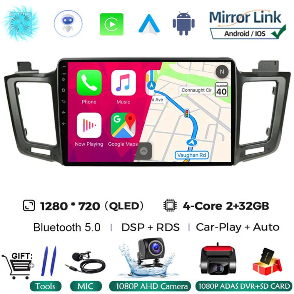 Android 14 Car Radio For Toyota RAV4 RAV 4 2013 2014 2015 2016 2017 Multimedia Player 4G Carplay GPS Stereo Head Unit Auto