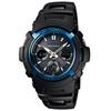 Мужские часы G-SHOCK AWG-M100BC-2AJF [G-SHOCK BLACK/BLUE] круглые черные нержавеющие цифровые аналоговые
