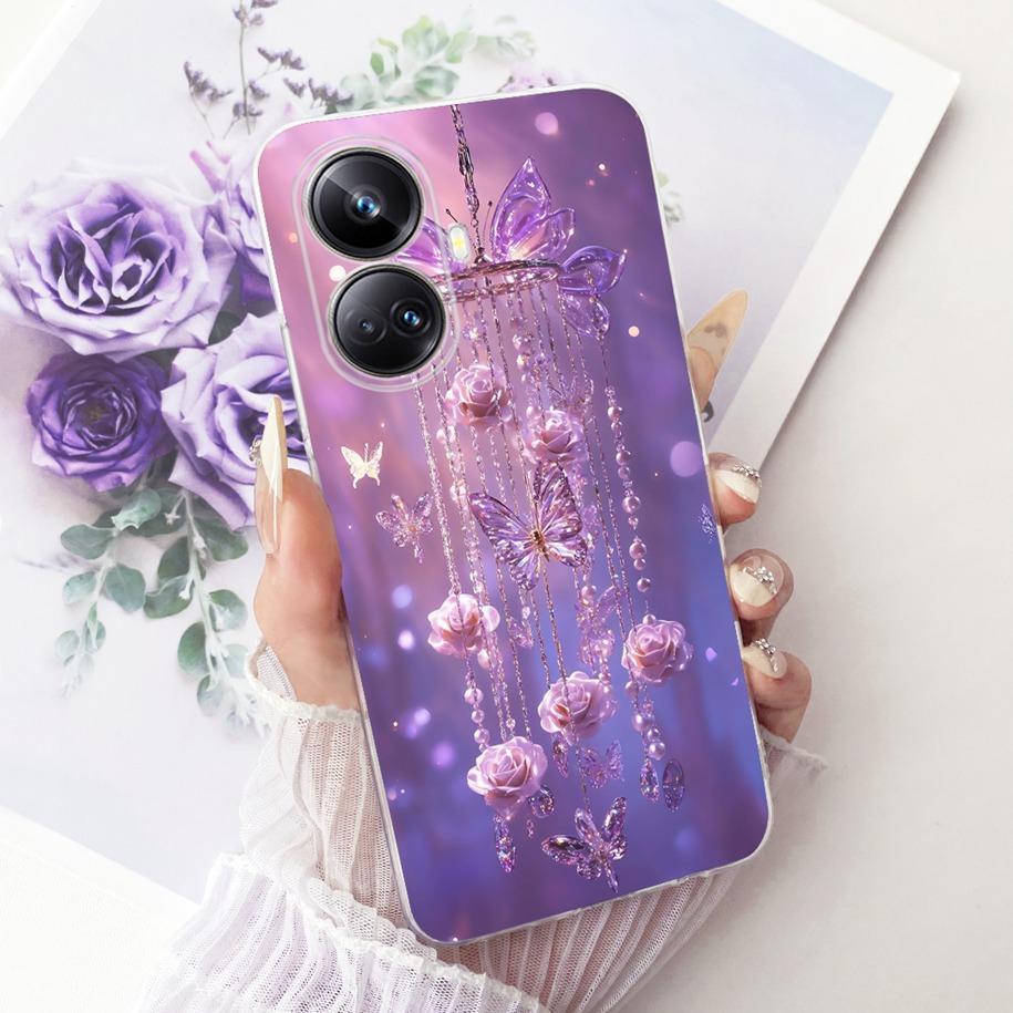 Чехол для телефона Realme 10 Pro Plus 5G, модный, с бабочками и цветами, мягкий, прозрачный силикон, Funda для Realme 10 Pro 10Pro+ 5G, бампер