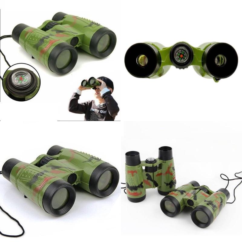 Прочный пластиковый детский бинокль-игрушка в камуфляжной расцветке со складной конструкцией
