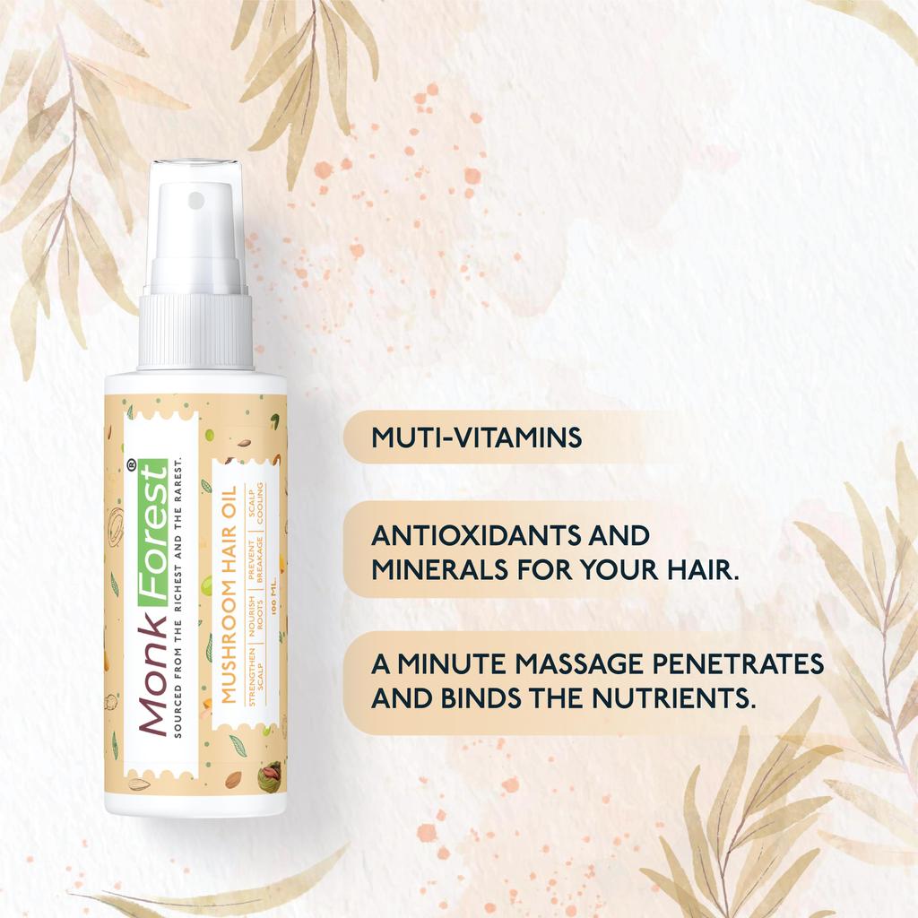 Грибное масло для волос MonkForest от выпадения с охлаждающим эффектом