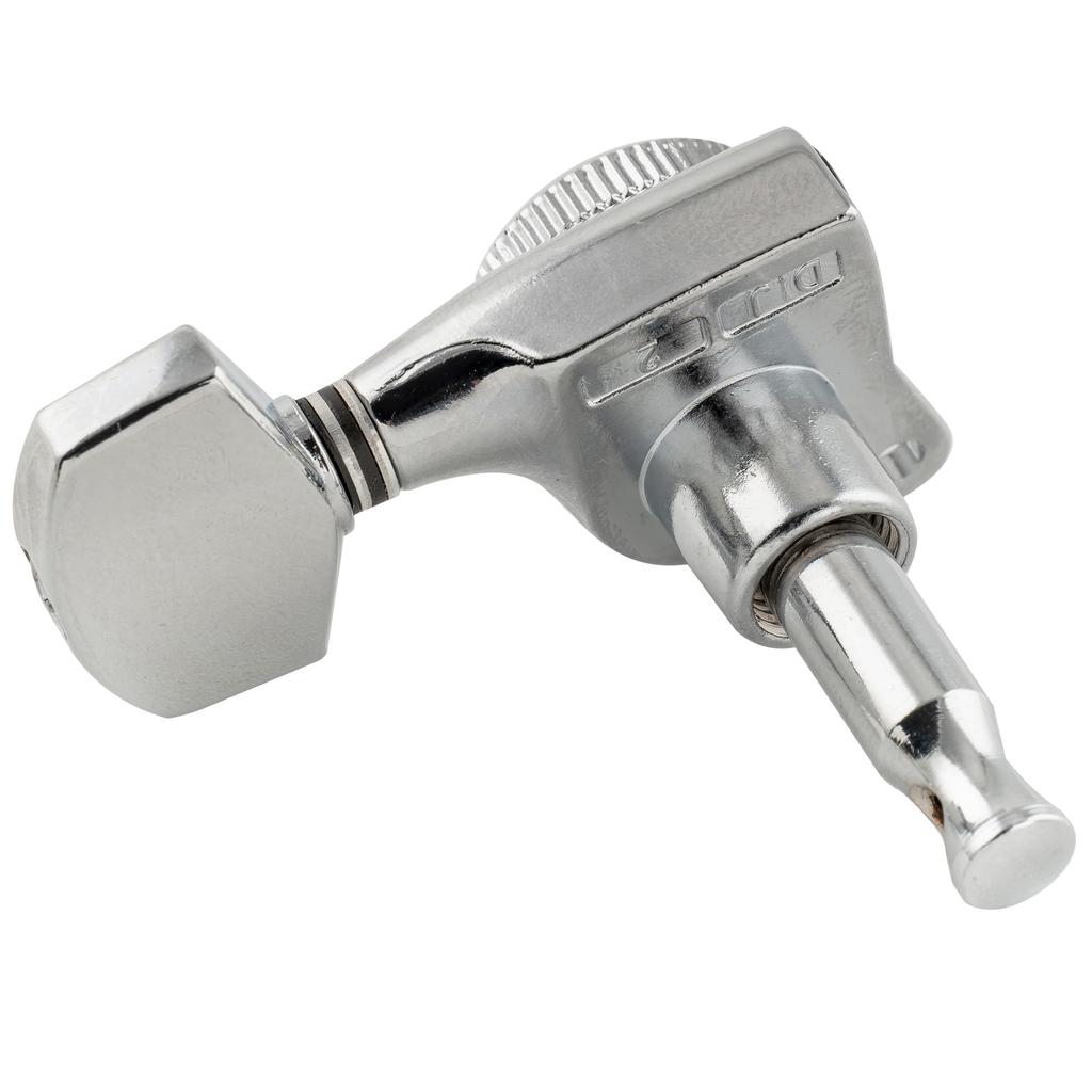 Musiclily Pro 6-String Locking Tuners for ST Strat/TL Telecaster Electric Guitars, Chrome Hex Buttons