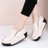 Fashion Spring and Summer Women Shoes Slip On Genuine Leather Sneaker Fashion Thick-soled Rocking Shoes Platform Wedge Loafers for Women