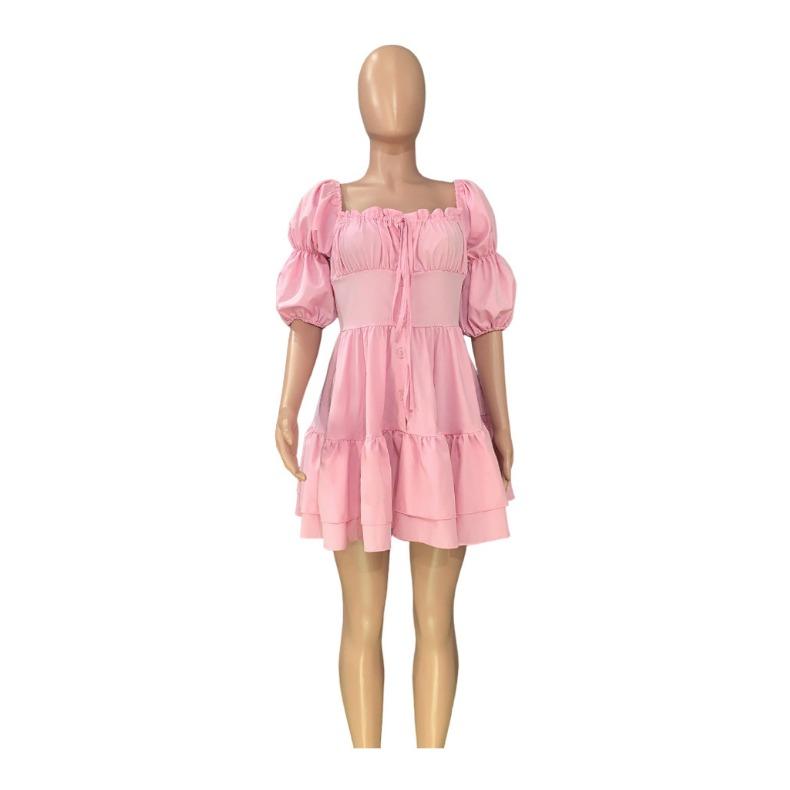 GMXIA Женская мода весна осень однотонный принт с коротким рукавом на одно плечо и высокой талией повседневные платья