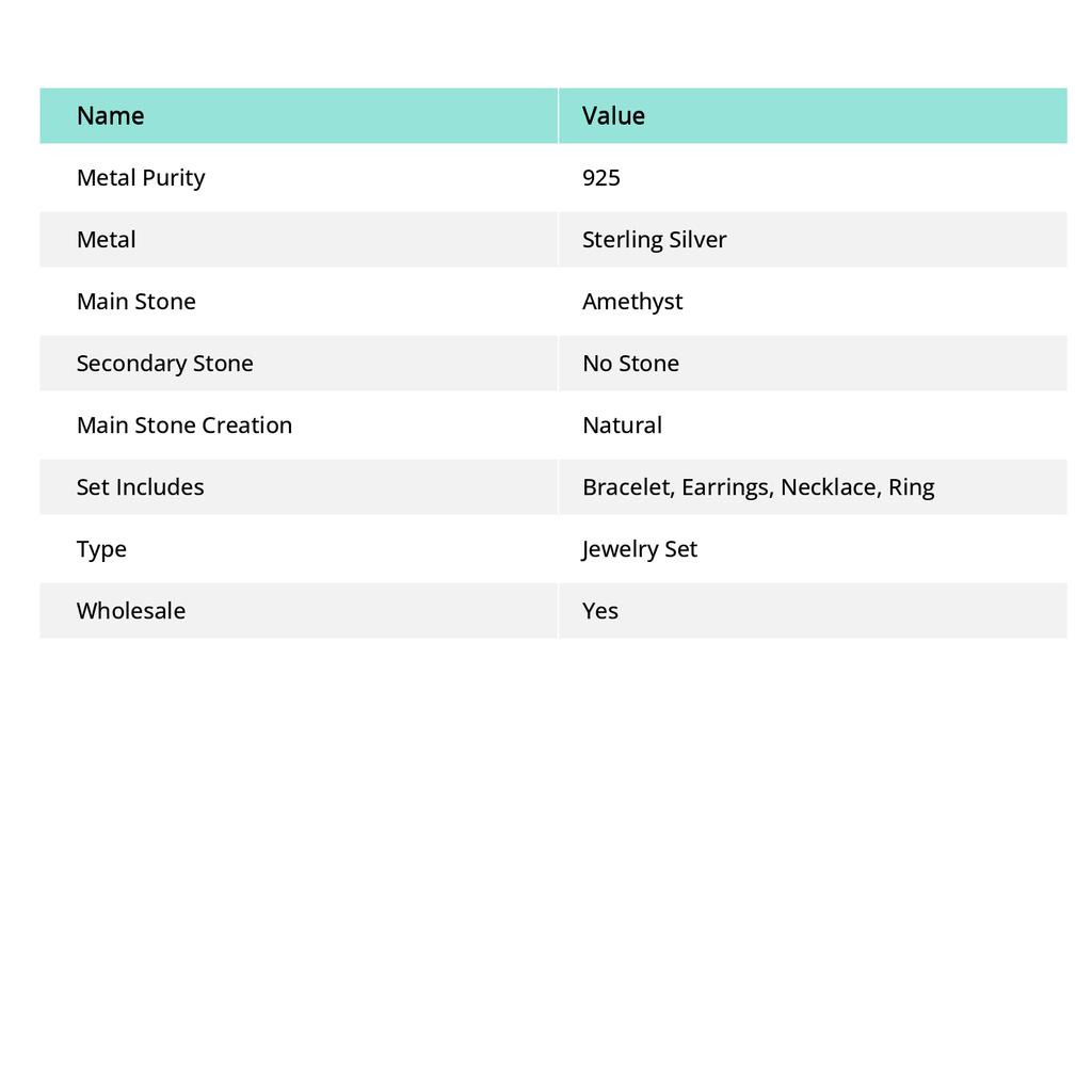 Аметистовое ювелирное ожерелье ручной работы из стерлингового серебра 925 пробы 18 дюймов e1Z35