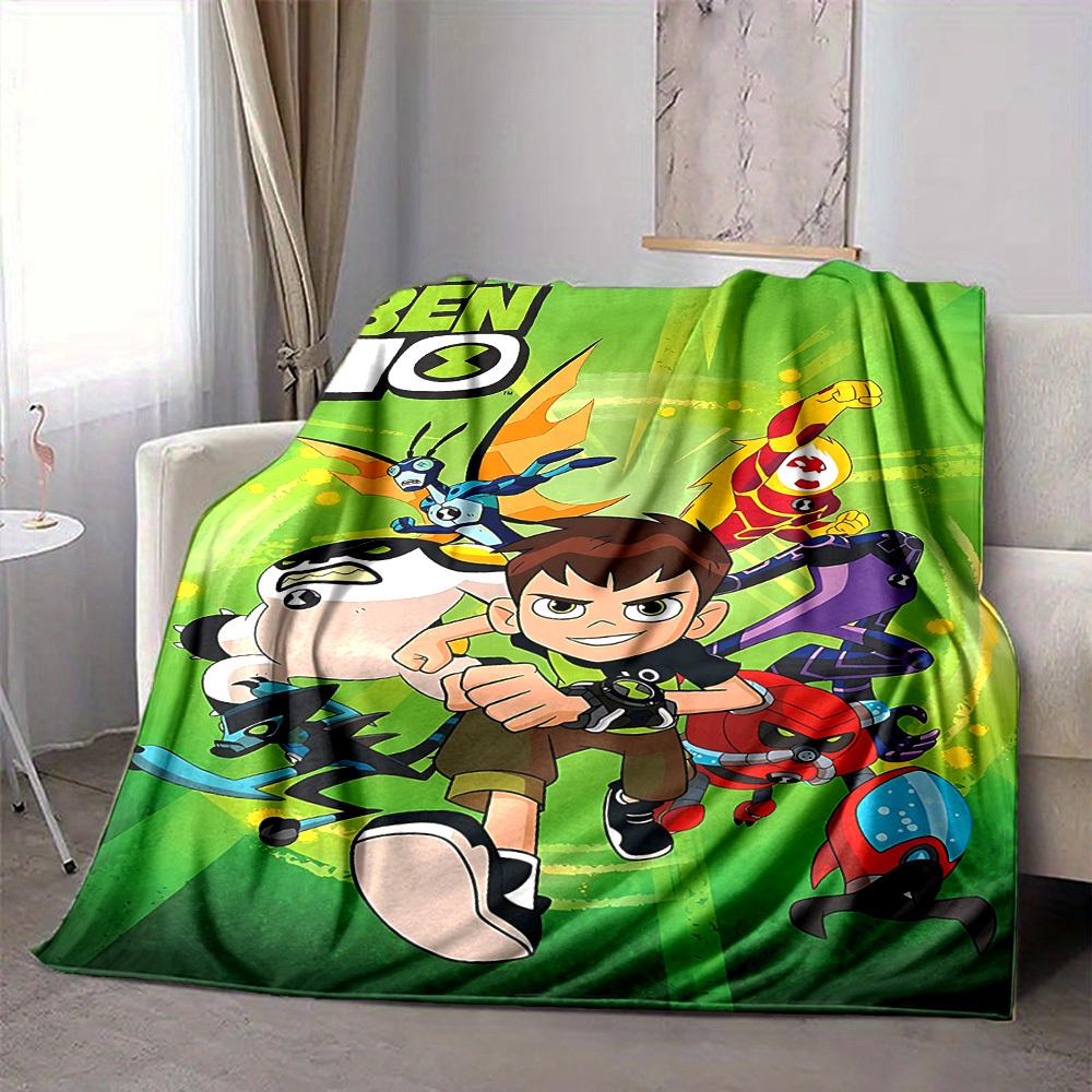 1pc Ben10 Aliens Flannel Blanket, Soft Skin Friendly with Digital Printing, Various Sizes Available for Family, Friends, Birthday