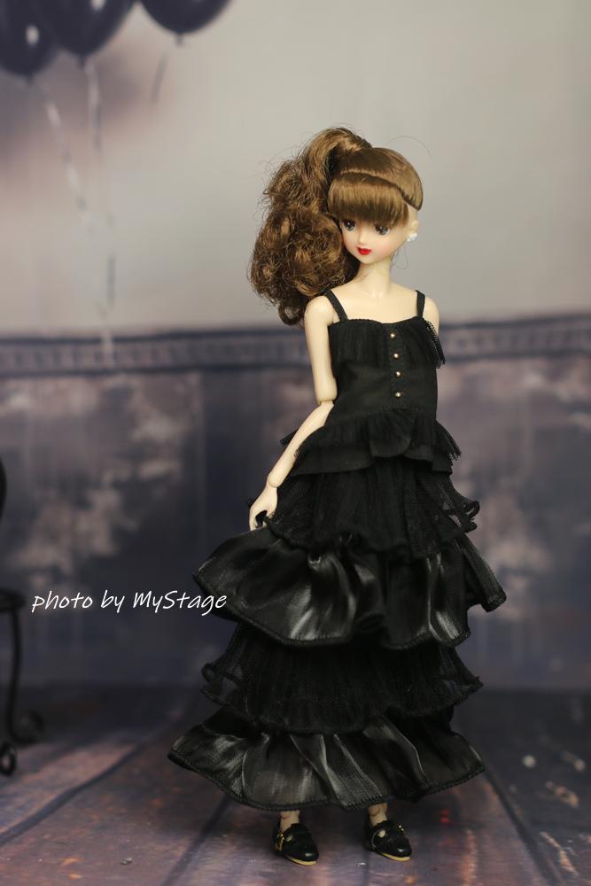Doll clothes Black top and skirt Momoko and Jenny msdr-25-5240 four-tiered (for dolls)