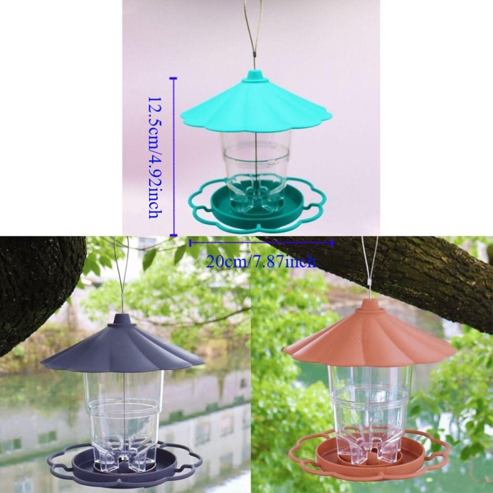 Folding Hanging Wild Bird Feeder Waterproof with Lanyard Hummingbird Feeder Gazebo Style Large Capacity Automatic Bird Feeder