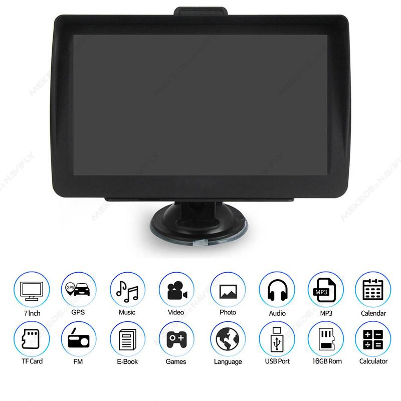 Автомобильный GPS-навигатор 7-дюймовый сенсорный экран GPS-навигатор Грузовик Козырек от солнца Sat Nav 256 МБ Карта Европы GPS-навигаторы Поддержка FM