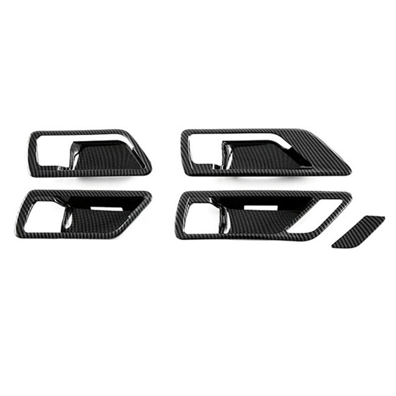 DT08 Carbon Fiber Car Inner Door Handle Bowl Panel Cover Trim for Toyota Land Cruiser 300 LC300 - 5Pcs
