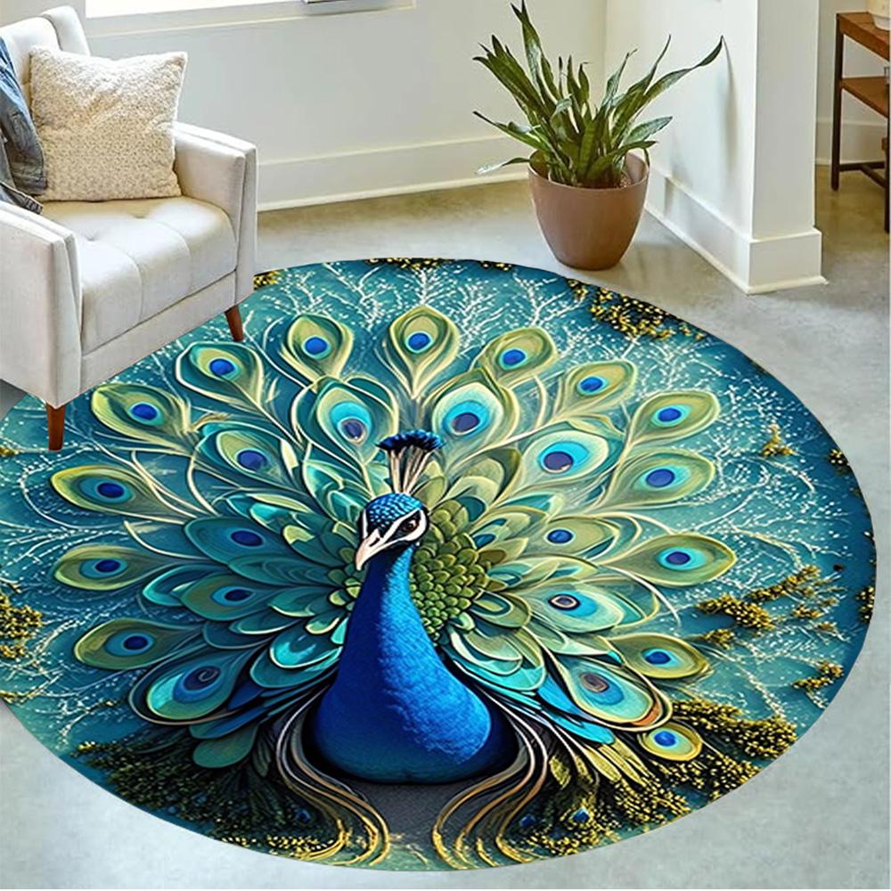 1pc home carpet galaxy peacock design for office decor bedroom gift living room non-slip carpet