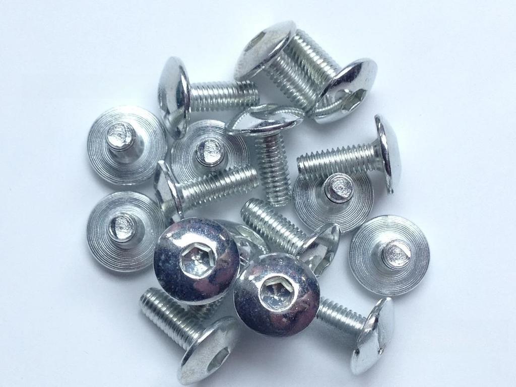 10-20 шт. больших плоских винтов с круглой головкой и внутренним шестигранником M6 6 мм M6X16 темно-серебристого цвета для мотоциклов, скутеров, квадроциклов, мопедов, пластиковых кожухов.