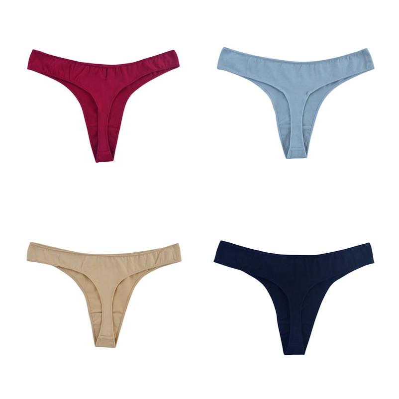 4 шт., нижнее белье, женские стринги, сексуальные трусы, хлопковые трусики, женские дышащие стринги, трусы с низкой талией