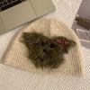 Dog Trendy Knitted Plush Winter Hat For Women Soft And Warm Fashionable Accessory