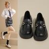 Black Thick-soled Heightening Women's Summer New Single Shoes with Skirts and Small Leather Shoes