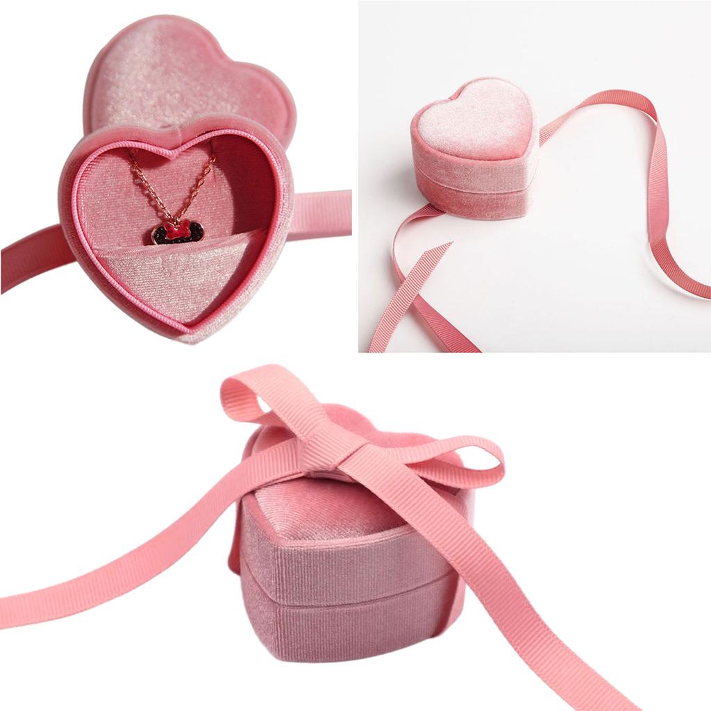 Delicate Jewelry Storage Container Unique Heart Shaped Jewelry Box with Velvety Interior for Rings Storage and Display