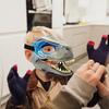 Open Mouth Dinosaur Headgear Moving Jaw Raptor Dino Mask Lifelike Dragon Headwear  for Party