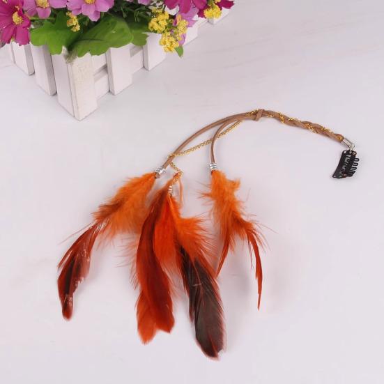 Заколка для волос в виде пера, цветная кожаная длинная заколка для волос с кисточками, легко сочетающийся головной убор, аксессуары для волос для тематических вечеринок