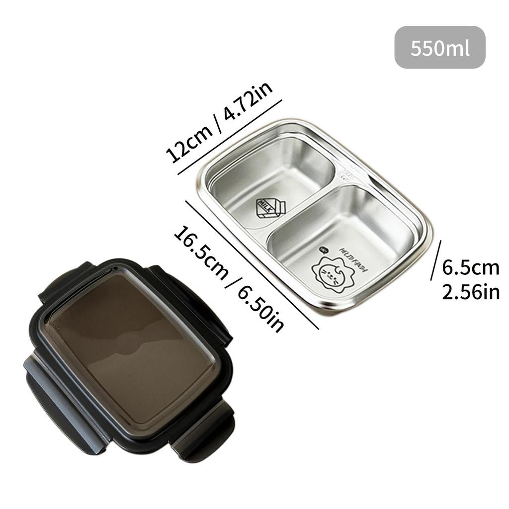 WORTHBUY Разделенный ланч-бокс бенто из нержавеющей стали 304, портативный герметичный контейнер для еды с отделениями для студентов и взрослых