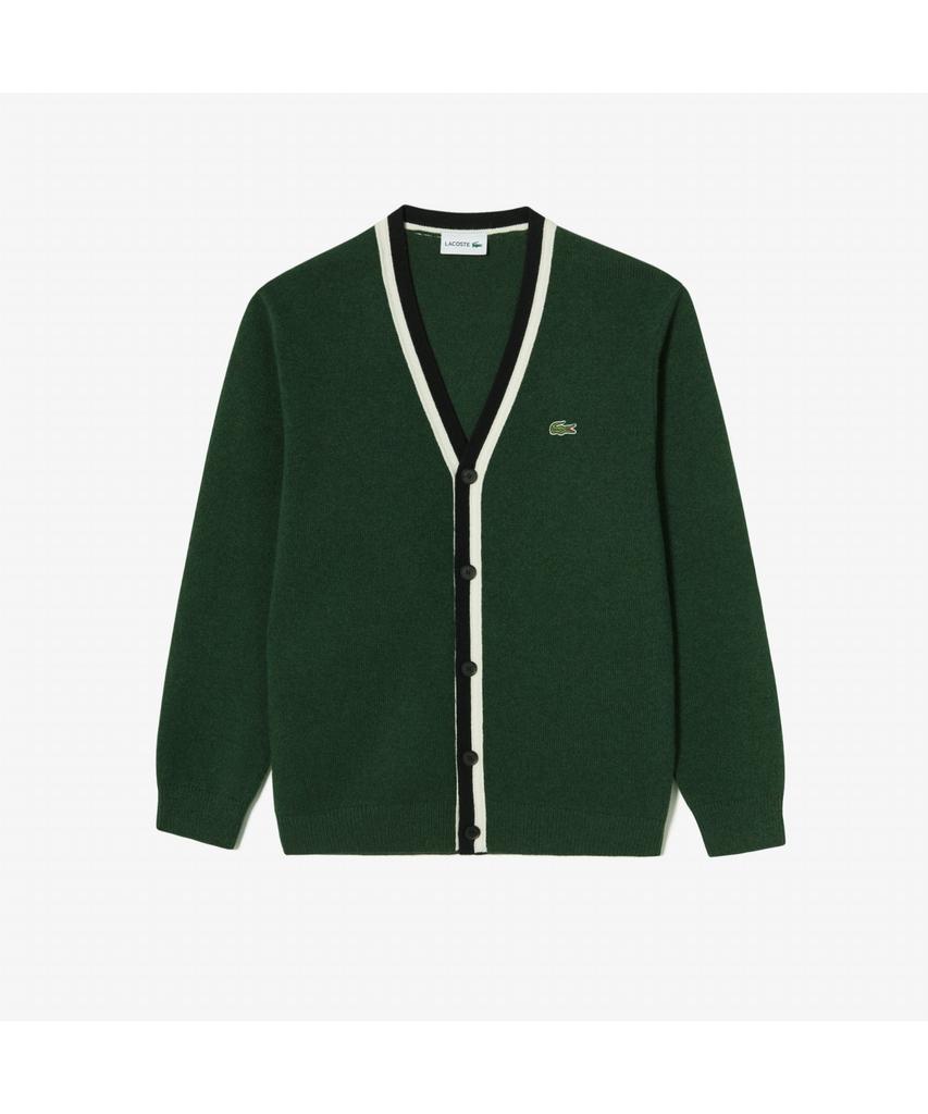 Мужской шерстяной кардиган Lacoste с V-образным вырезом Ah660E-55N Yzp