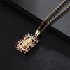 Ins Style Virgin Mary Cross Clavicle Chain European American Fashion Inlaid Color Zircon Pendant Necklace For Women