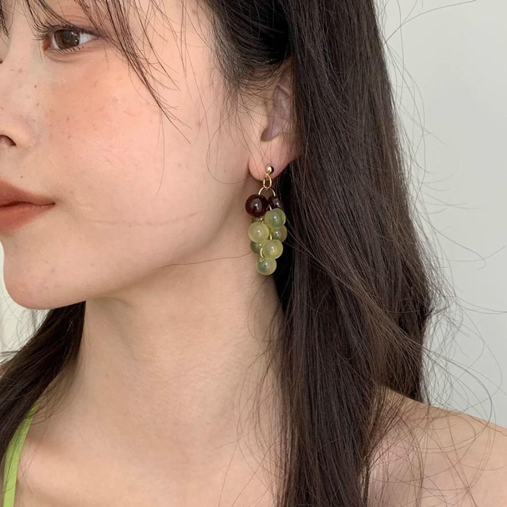 Bohemia Earrings Fruit Dangle Earring Cute Beads Earrings Creative Grape Earrings Vacation