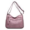 New Flow Women's Bag Fashionable and Simple Shoulder Bag Soft Leather Multi-pocket Lady Mother Bag