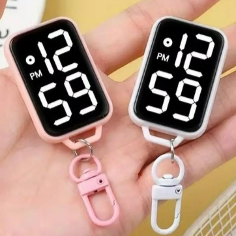 Creative Square LED Electronic Watches Keyring Small Hanging Watch Display Digital Pendant Watches Keychains for Students Gifts