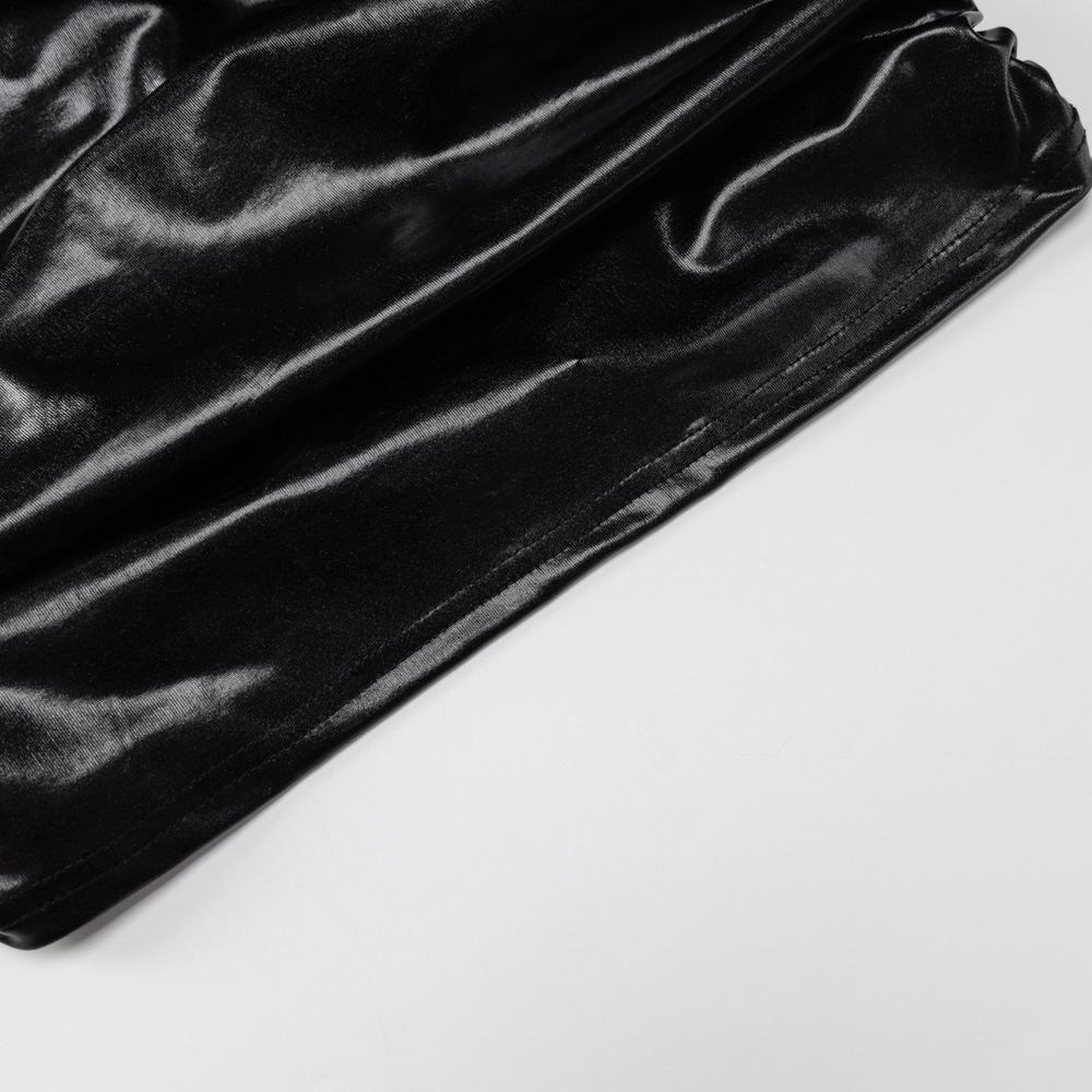 Сексуальное платье, облегающее, с длинными рукавами, платье с морщинами, весна-осень 2025, женское, облегающее, с длинными рукавами, из искусственной кожи, облегающее, с высоким воротом, клубное платье