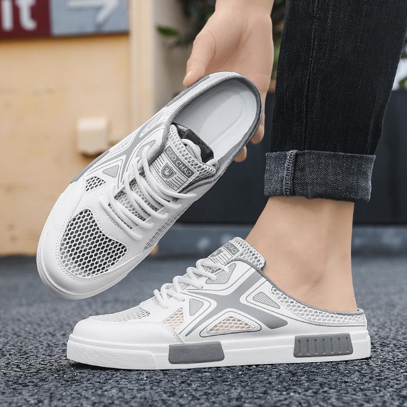 Мужская спортивная обувь, летние туфли без задника, мюли, повседневные тапочки, кроссовки больших размеров для студентов, сандалии больших размеров