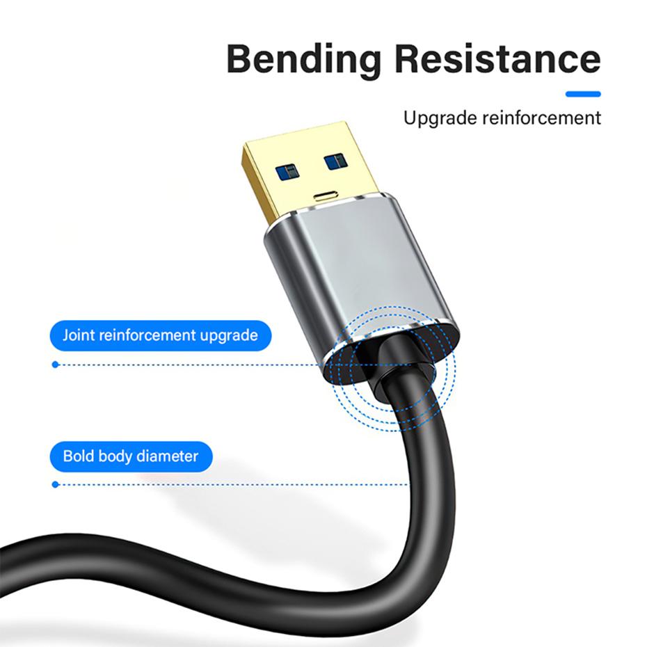 Кабель для внешнего жесткого диска USB A 3.0 на Micro B Кабель для HDD SSD Передача данных Зарядка Провод Для Toshiba Seagate HP Sandisk Жесткий диск ПК Ноутбук