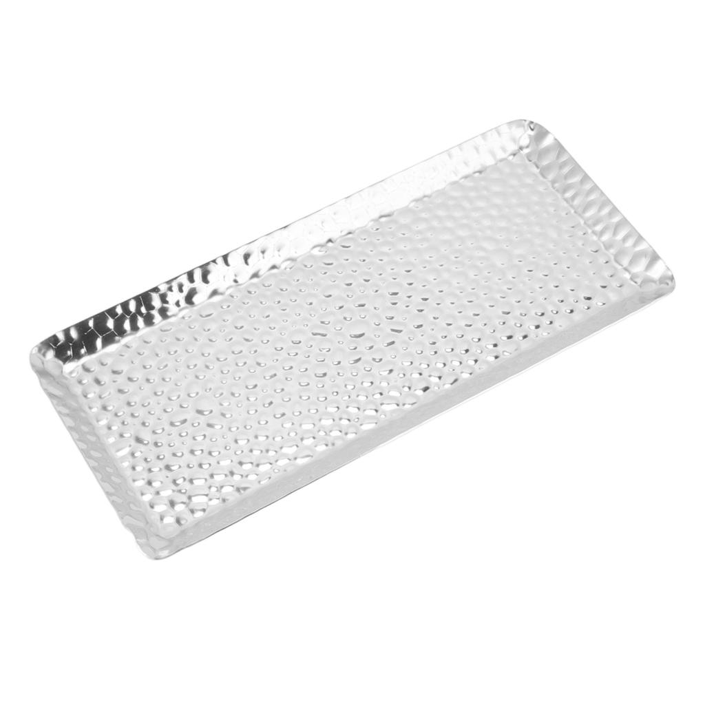 25x11 см Подносы с молотковой чеканкой из нержавеющей стали, многоцелевые, безопасные для посудомоечной машины, поднос-тарелка для десертов для дома и ресторана