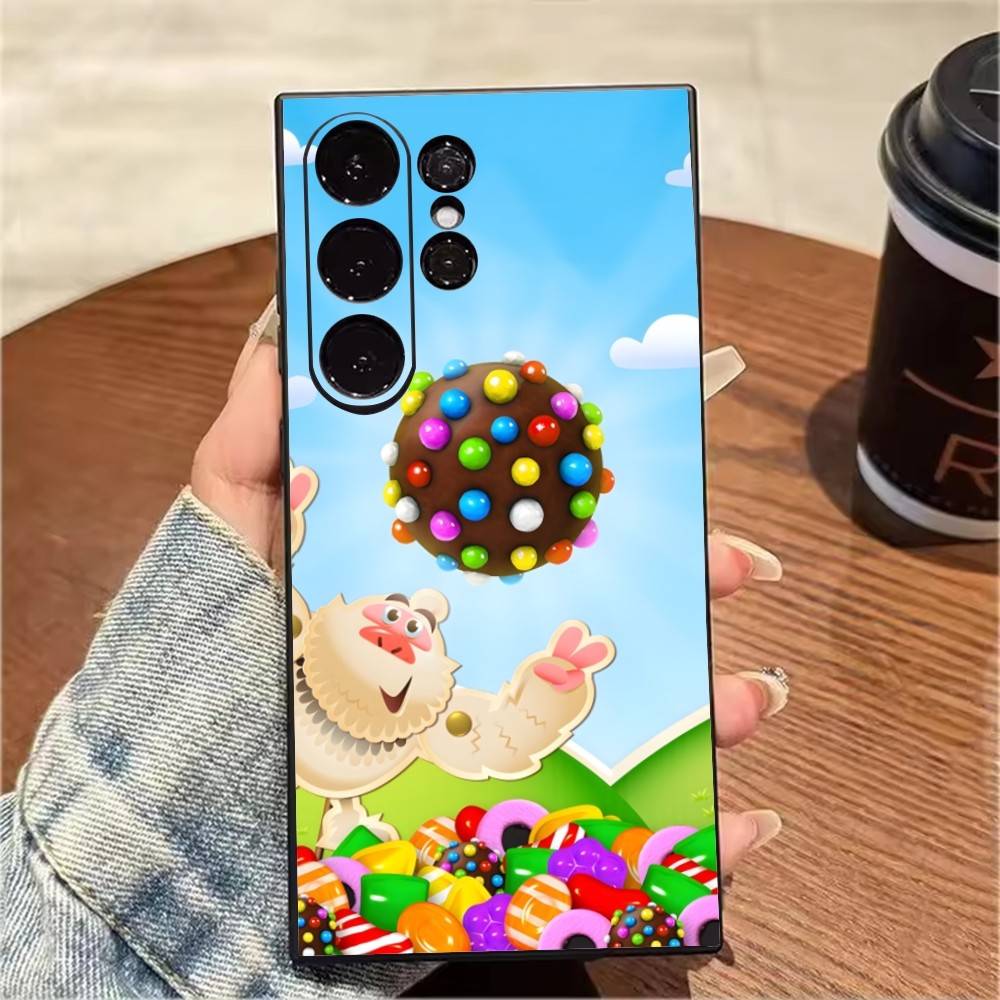 CCS Game C-Candy C-Crush Чехол для телефона с рисунком Для Samsung S25, S24, S21, S22, S23, S20, Ultra, S26, Plus, Fe, Note, 5G Черный чехол