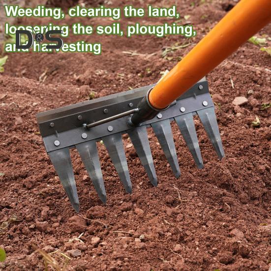 Садоводство Прополочник Грабли Сверхпрочный Стальной Открытый Сад Газон Ферма Рыхление Почвы Удаления Сорняков Прополка Корчевание Ручной Инструмент