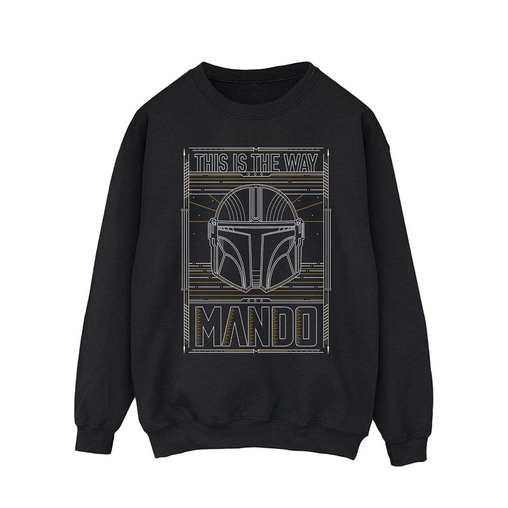 Star Wars Mens The Mandalorian The Way Outline Helm Sweatshirt