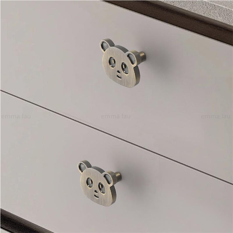 Cartoon Bear Cabinet Door Handle Solid Wardrobe Handles Drawer Door Knobs Furniture Pulls For Kitchen Cupboard Handles Diy