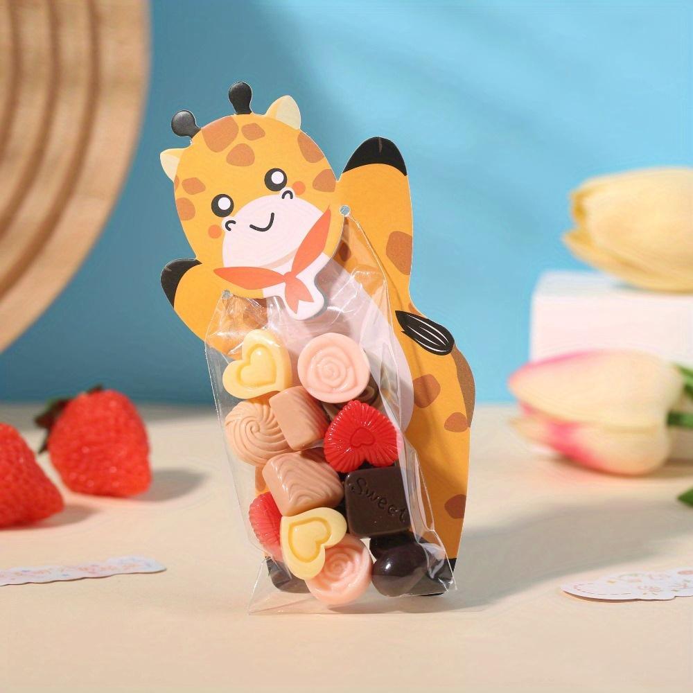 10pcs Creative Animal Card Cute Cartoon Baking Packaging Bag Rabbit Fox Card Candy Packaging