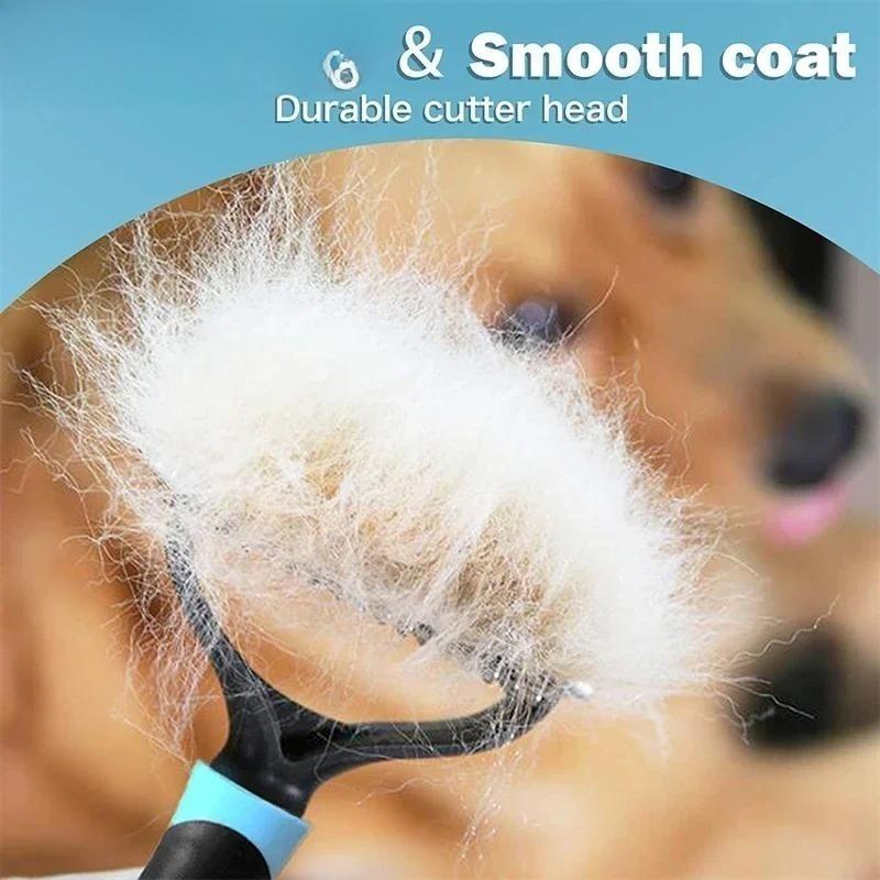 1 Pc Professional Pet Deshedding Brush 2 Sided Dematting Dog Comb Cat Brush Rake Puppy Grooming Tools Undercoat Shedding Flying Hair