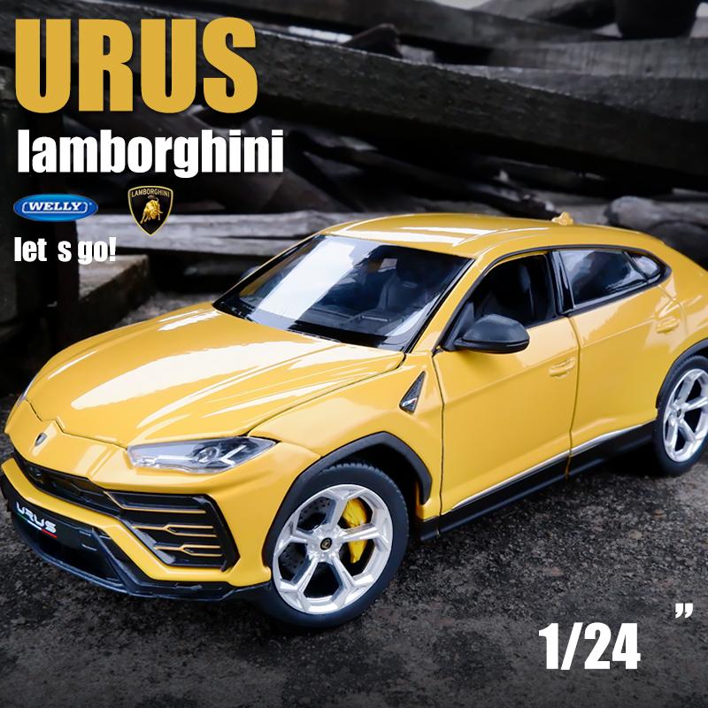 WELLY 1/24 Lamborghini Bison URUS SUV Сплавная машина Литые и игрушечные транспортные средства Модель автомобиля Миниатюрная масштабная модель автомобиля Игрушка для детей