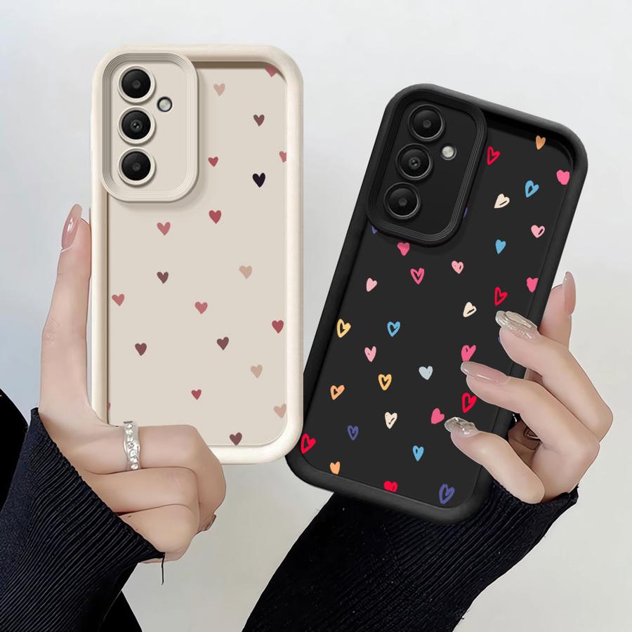 Мягкий чехол для Samsung Galaxy A26 A22 A33 A24 A13 A56 A36 A32 A14 A23 A12 A34 A16 Цветные сердца