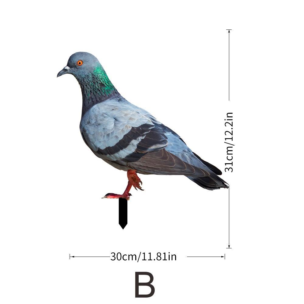 Double-Sided Printing Pigeon Sculpture Acrylic Pigeon Statues Wild Pigeon Decorations Realistic