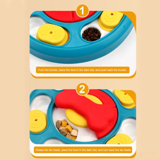 Pet Slow Food Bowl Stable Base Rounded Corners Bright Colors Pet Slow