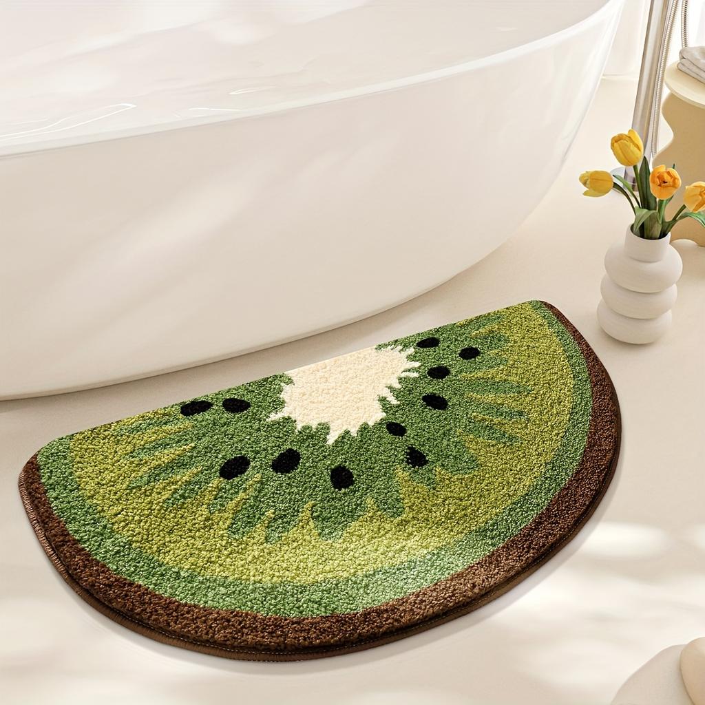 Ultra-Soft Fruit Pattern Bath Mat - Non-Slip, Absorbent & Machine Washable Rug for Shower, Bathtub, and Sink - Perfect Christmas Gift, Christmas Decor