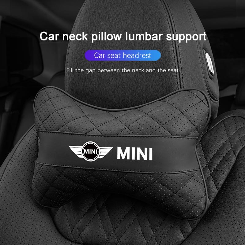 Car Neck Pillow Lumbar Support Kit Auto Headrest For MINI Cooper R56 F56 R50 JCW Cabrio Aceman Countryman Clubman Roadster Coupe