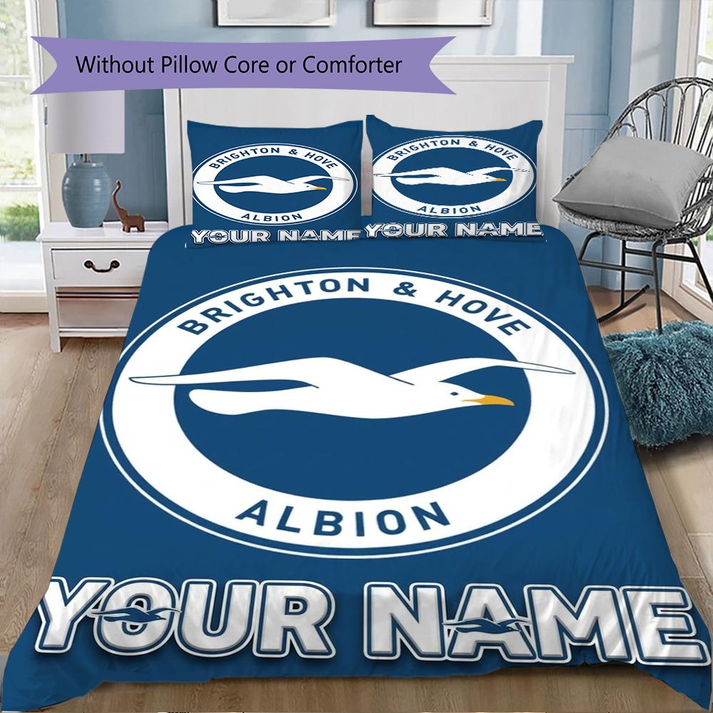 Custom Name Brighton Pattern Bedding uilt Set uilt Cover Pillowcase Home Decoration Birthday Gift (1*duvet cover+2*pillowcase without core)