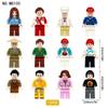 12 шт. M8100 городские человеческие строительные блоки для мальчиков и девочек, повар, студент, дети, строительная игрушка в подарок