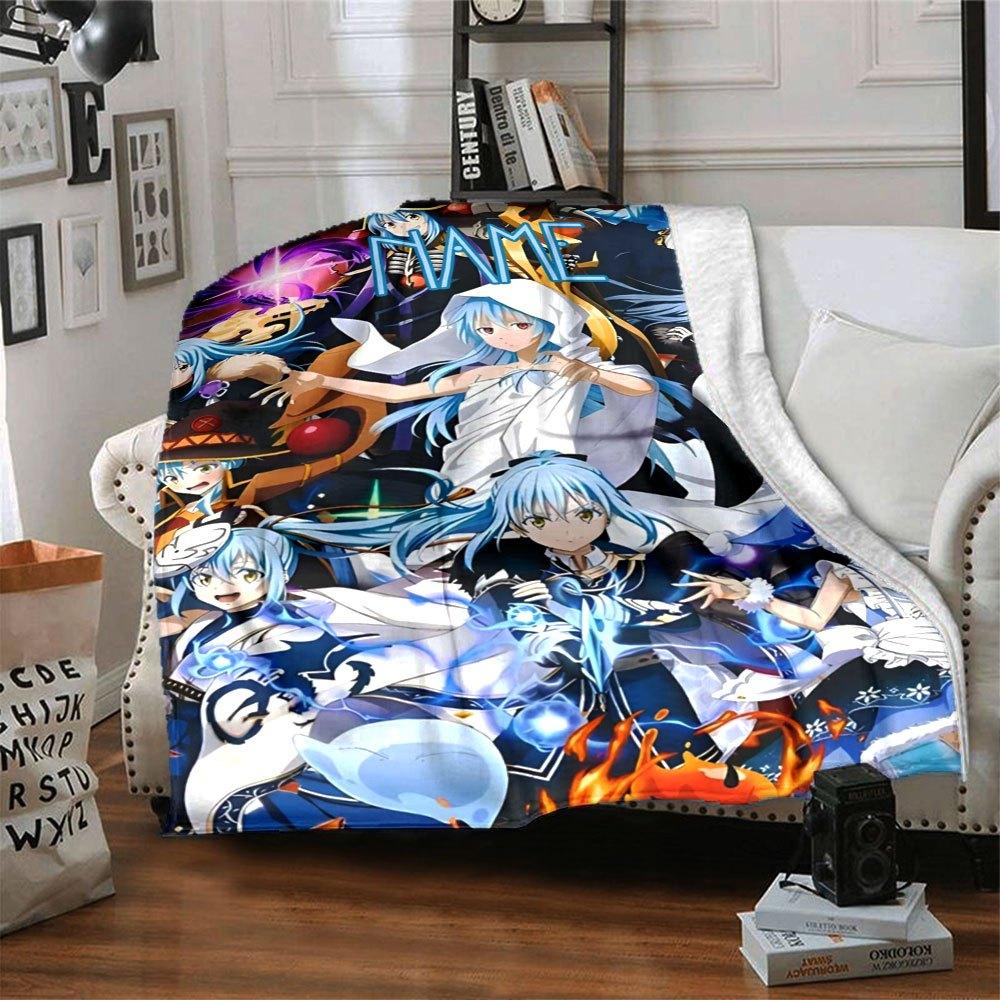 Anime Girl Home Customize Your Name Blankets Soft Cozy And Lightweight For All Seasons Perfect For Picnics Sofa Relaxation Office Warmth Bed Comfort